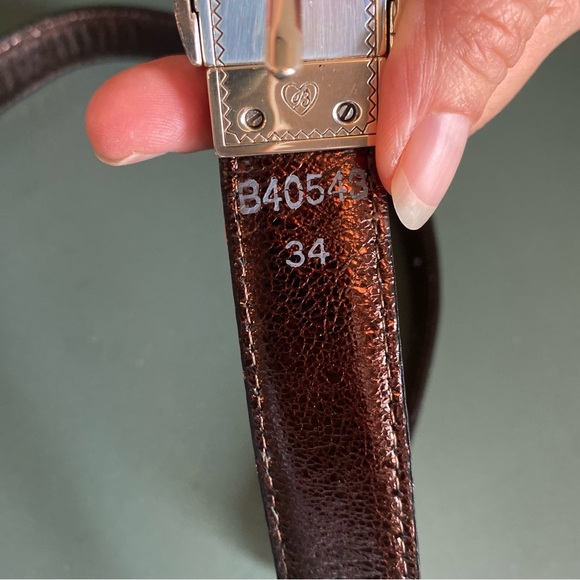 BRIGHTON Black Silver Buckle Belt - Picture 9 of 11